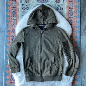 Art Class kids hooded sweatshirt army green hoodie ribbed sleeves boys small 6/7